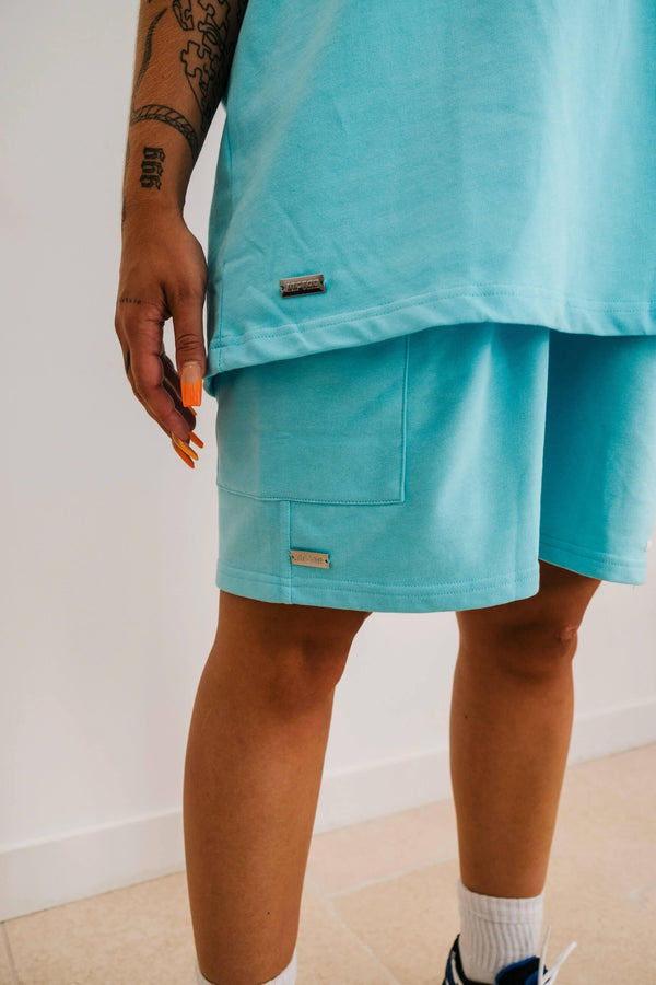 CHANGED THE GAME SHORTS BABY BLUE - OUT OF REACH CLO